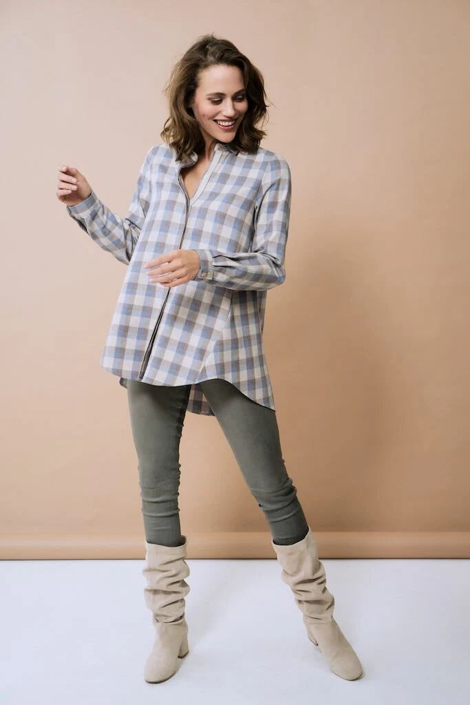 Bluse Laax Check Blue – Bild 2